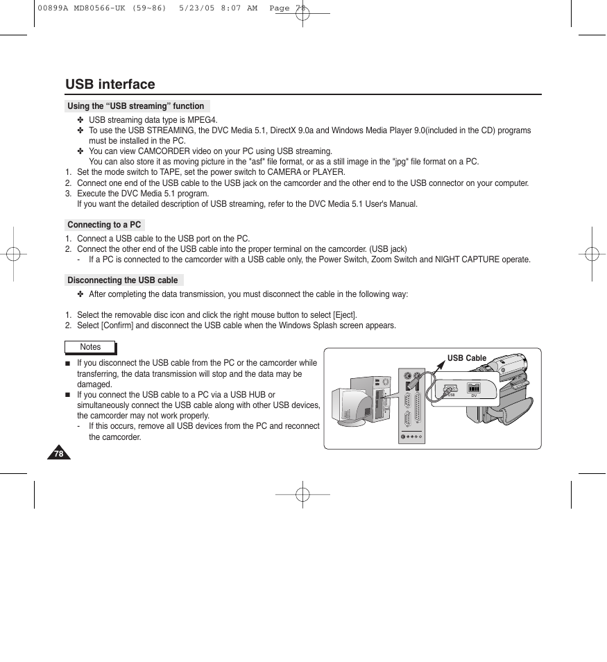 Usb interface | Medion MD80566 User Manual | Page 78 / 87