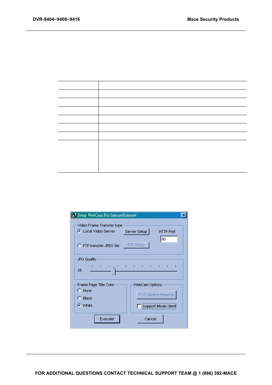 1webcam setup | Mace DVR-9404 User Manual | Page 109 / 142