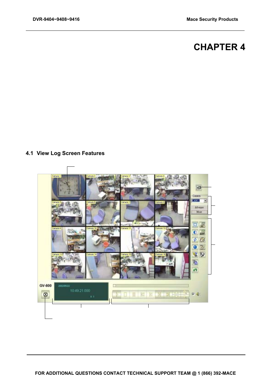 Chapter 4, View log application, Chapter 4 view log application | Mace DVR-9404 User Manual | Page 56 / 142