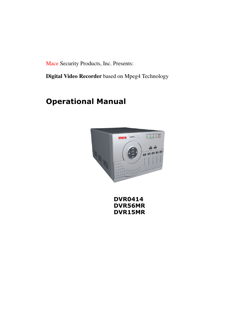 Mace DVR0414 User Manual | 64 pages