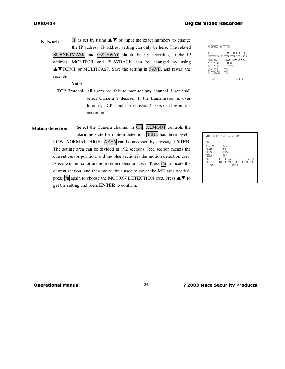 Mace DVR0414 User Manual | Page 34 / 64