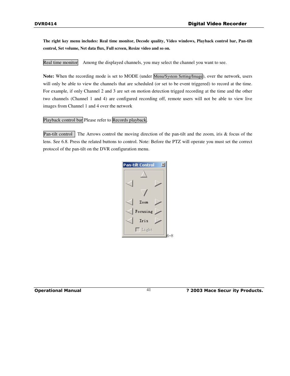 Mace DVR0414 User Manual | Page 41 / 64