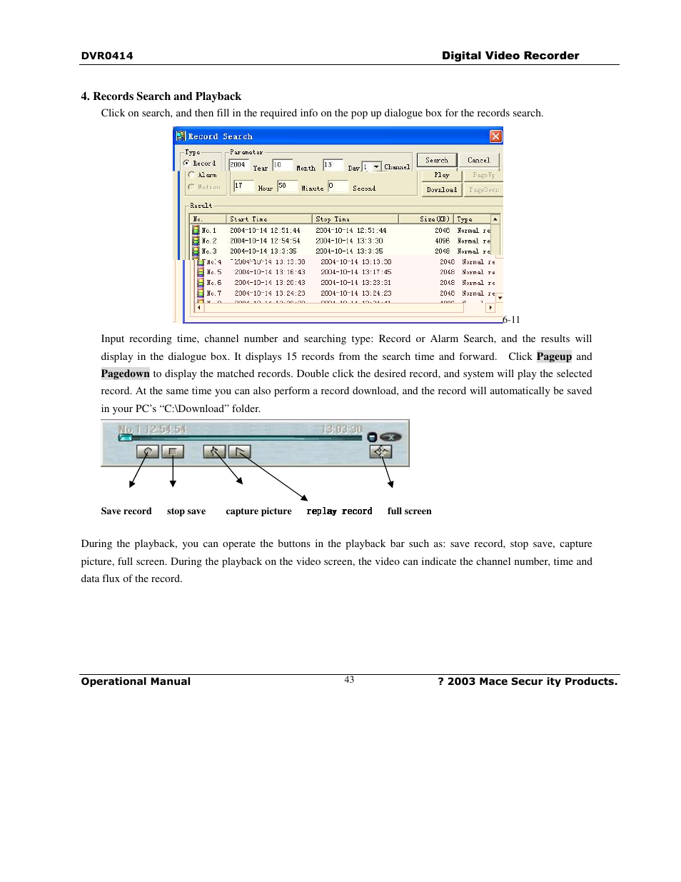 Mace DVR0414 User Manual | Page 43 / 64