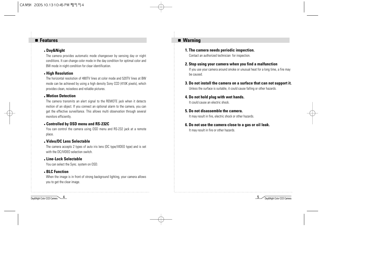 Mace CAM91 User Manual | Page 3 / 20