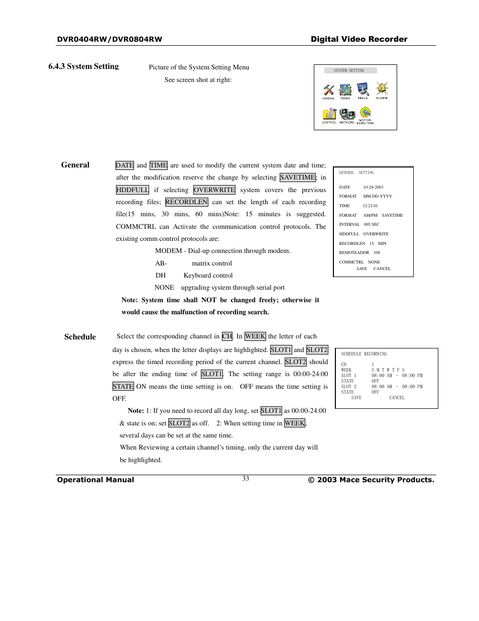 Mace DVR0804RW User Manual | Page 33 / 75