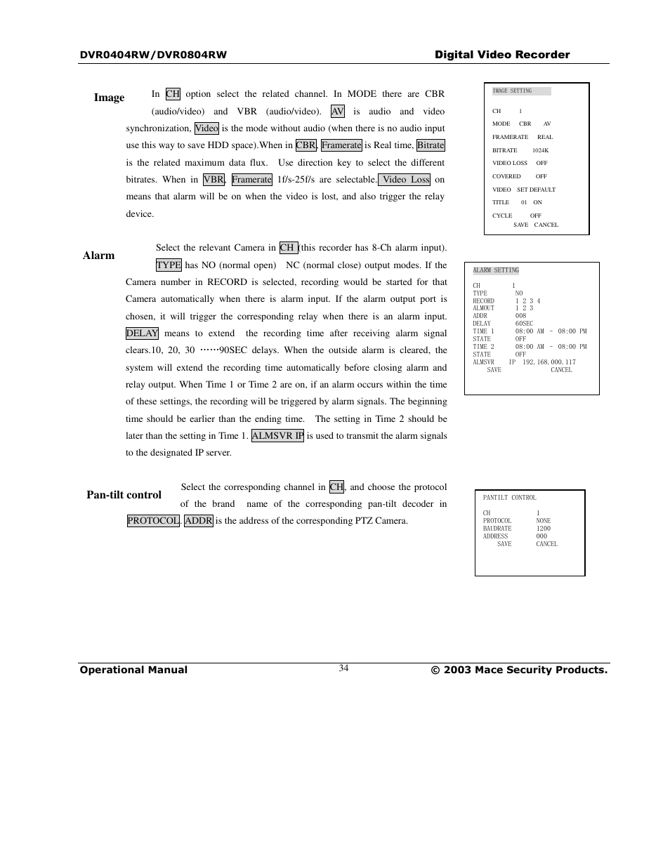 Mace DVR0804RW User Manual | Page 34 / 75