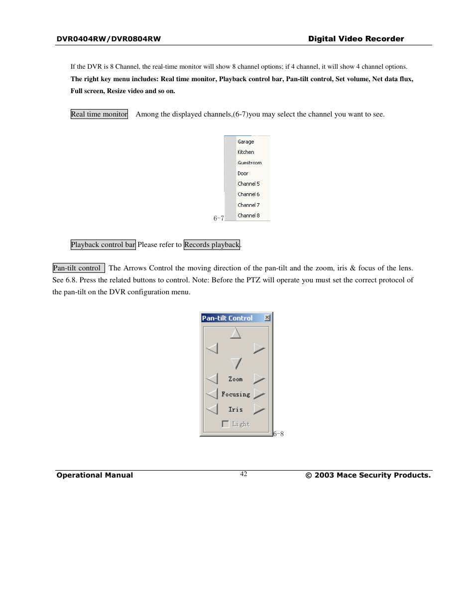 Mace DVR0804RW User Manual | Page 42 / 75