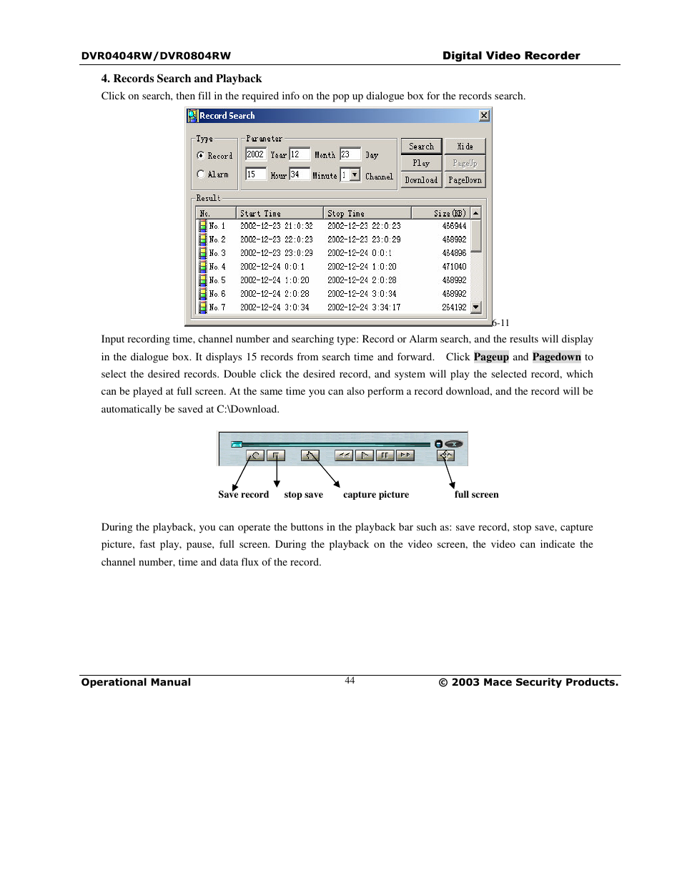 Mace DVR0804RW User Manual | Page 44 / 75