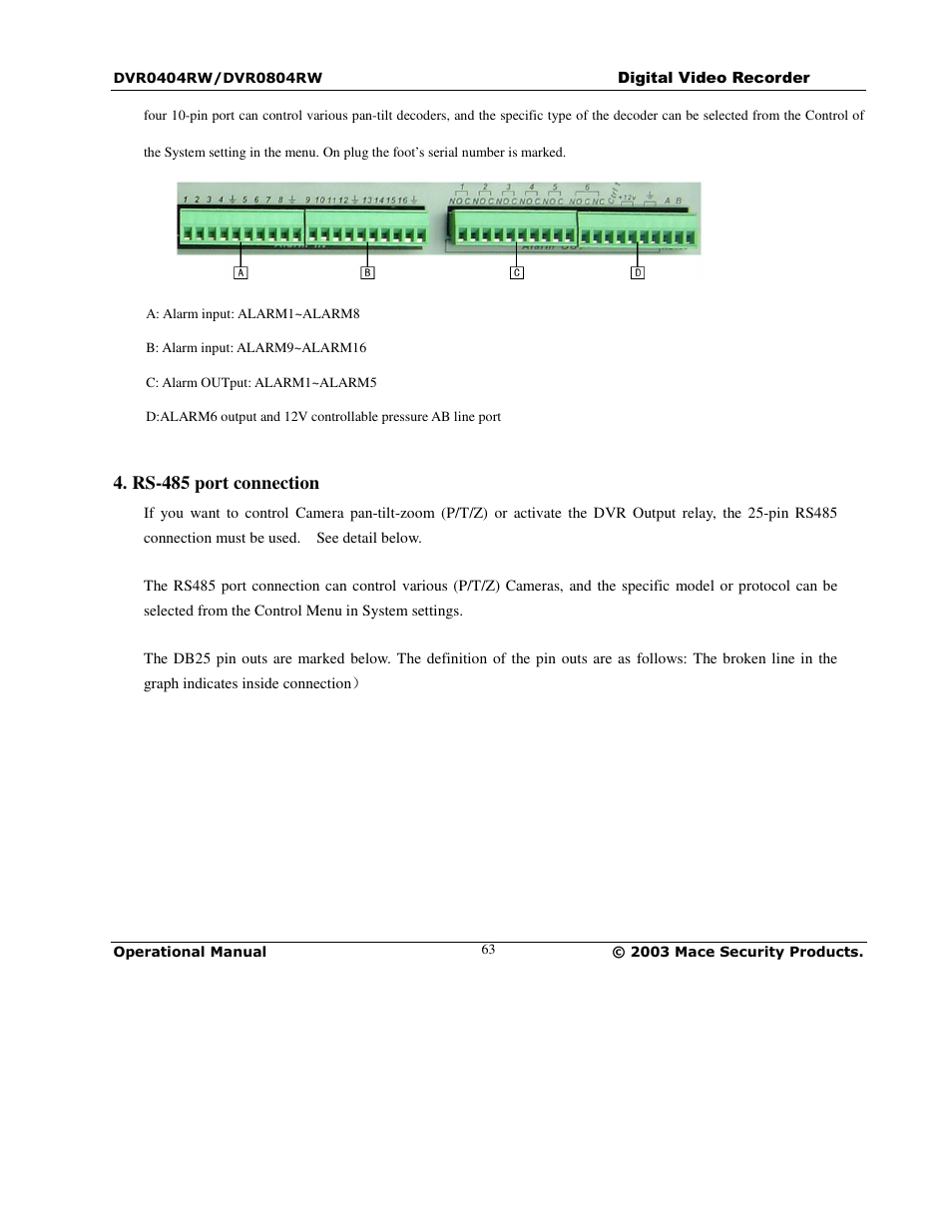 Mace DVR0804RW User Manual | Page 63 / 75