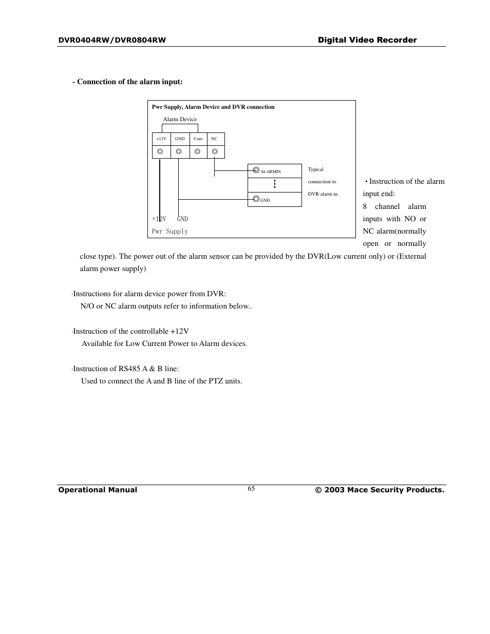 Mace DVR0804RW User Manual | Page 65 / 75
