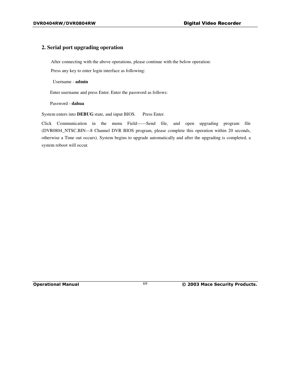 Mace DVR0804RW User Manual | Page 69 / 75