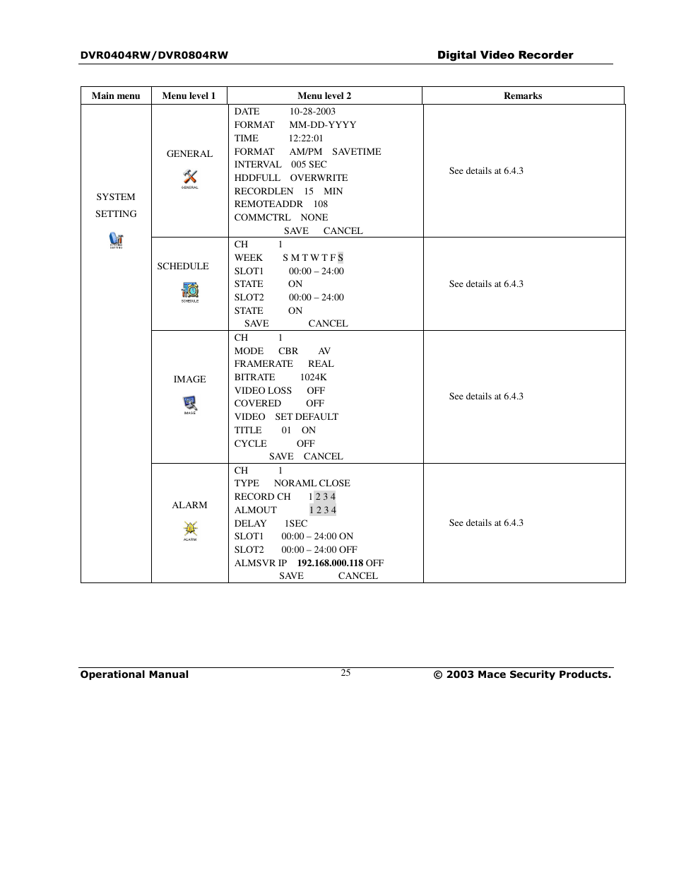 Mace DVR0404RW User Manual | Page 25 / 75