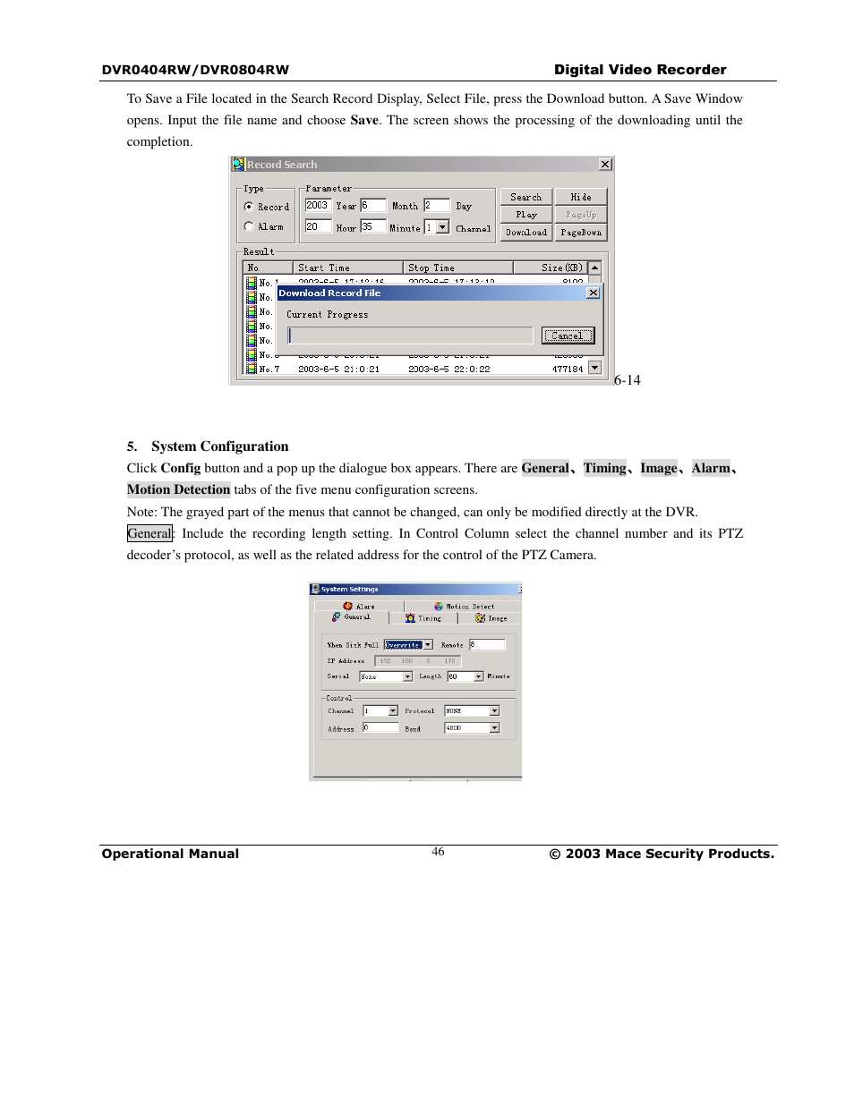 Mace DVR0404RW User Manual | Page 46 / 75