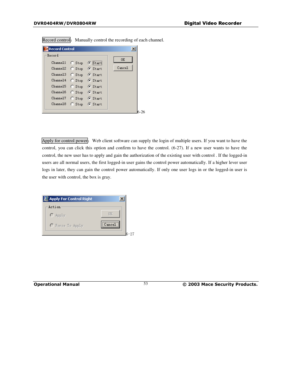 Mace DVR0404RW User Manual | Page 53 / 75