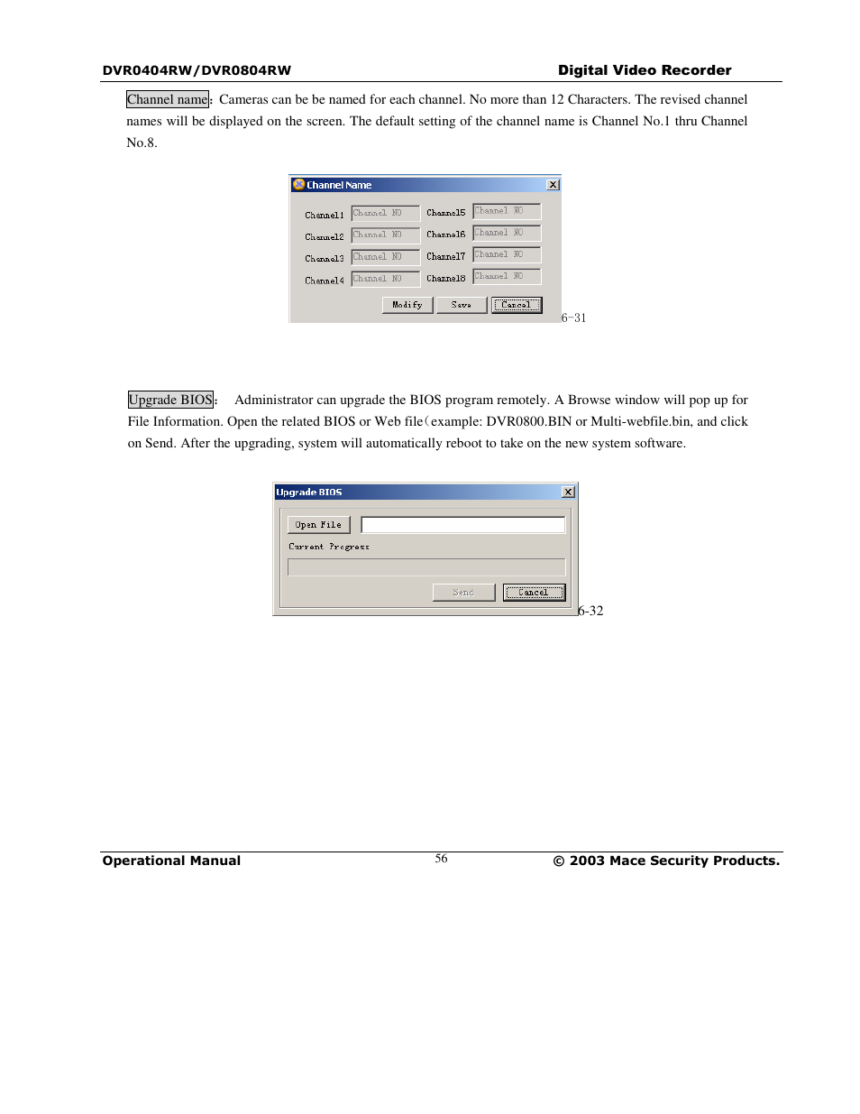 Mace DVR0404RW User Manual | Page 56 / 75