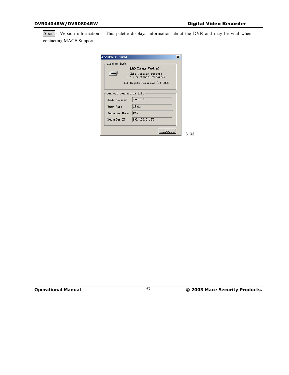 Mace DVR0404RW User Manual | Page 57 / 75