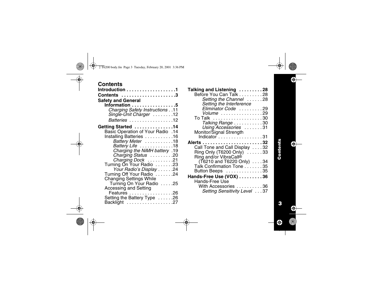 Motorola T6210 User Manual | Page 5 / 70