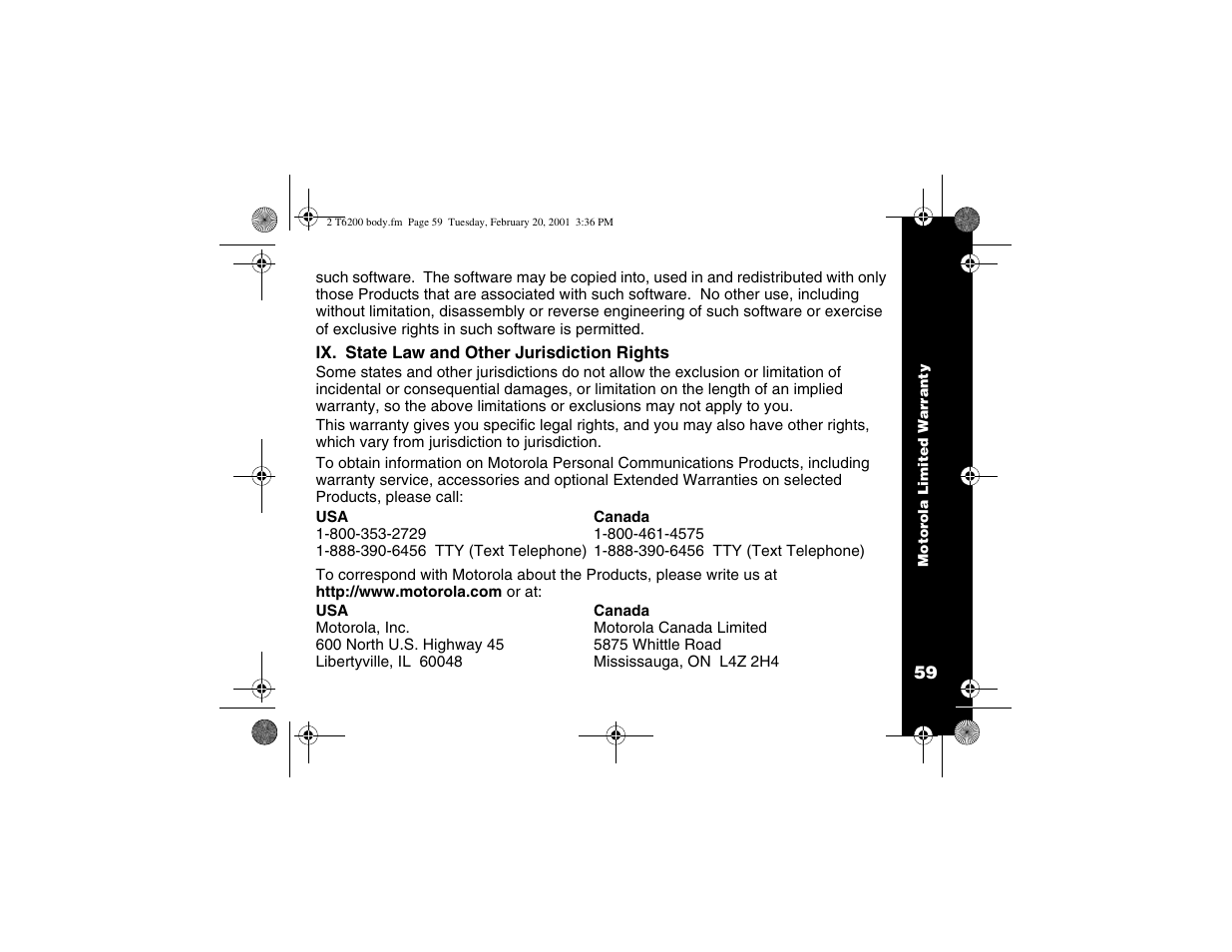Motorola T6210 User Manual | Page 61 / 70