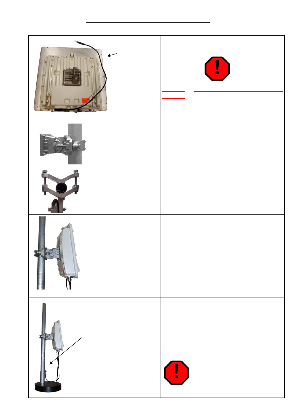 Mast installation instructions | Motorola PTP 500 User Manual | Page 8 / 20