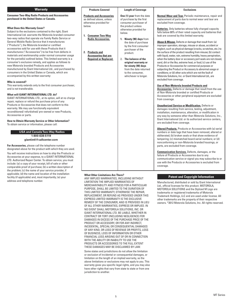 Motorola Kem-ml34301 User Manual | Page 5 / 5