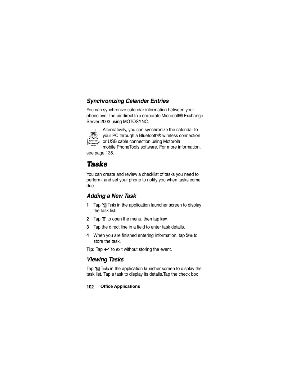 Motorola A780 User Manual | Page 102 / 182