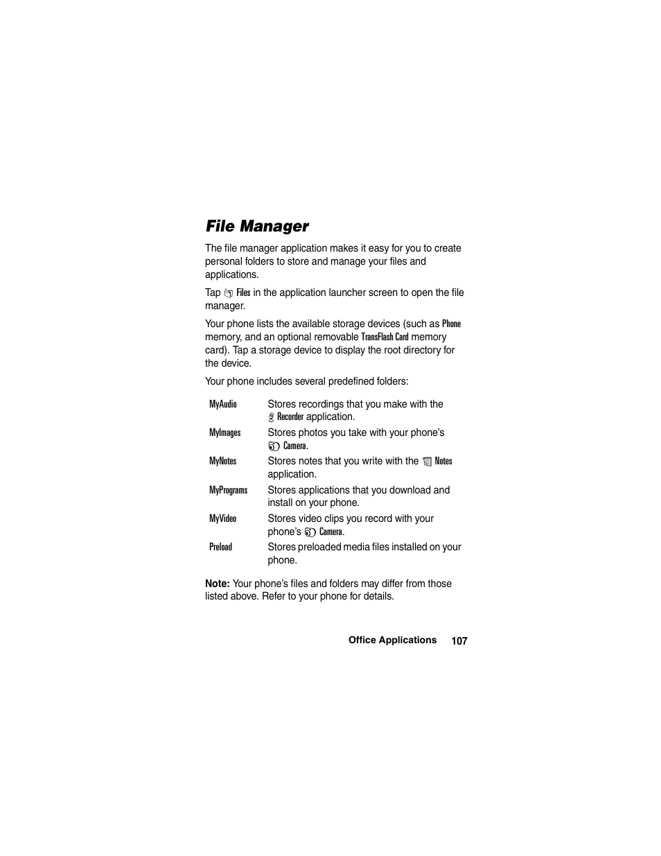 Motorola A780 User Manual | Page 107 / 182