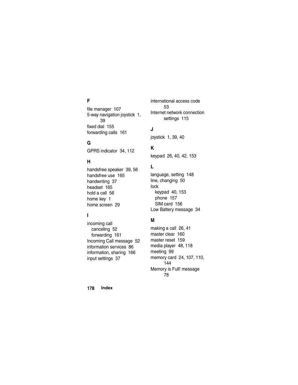 Motorola A780 User Manual | Page 178 / 182