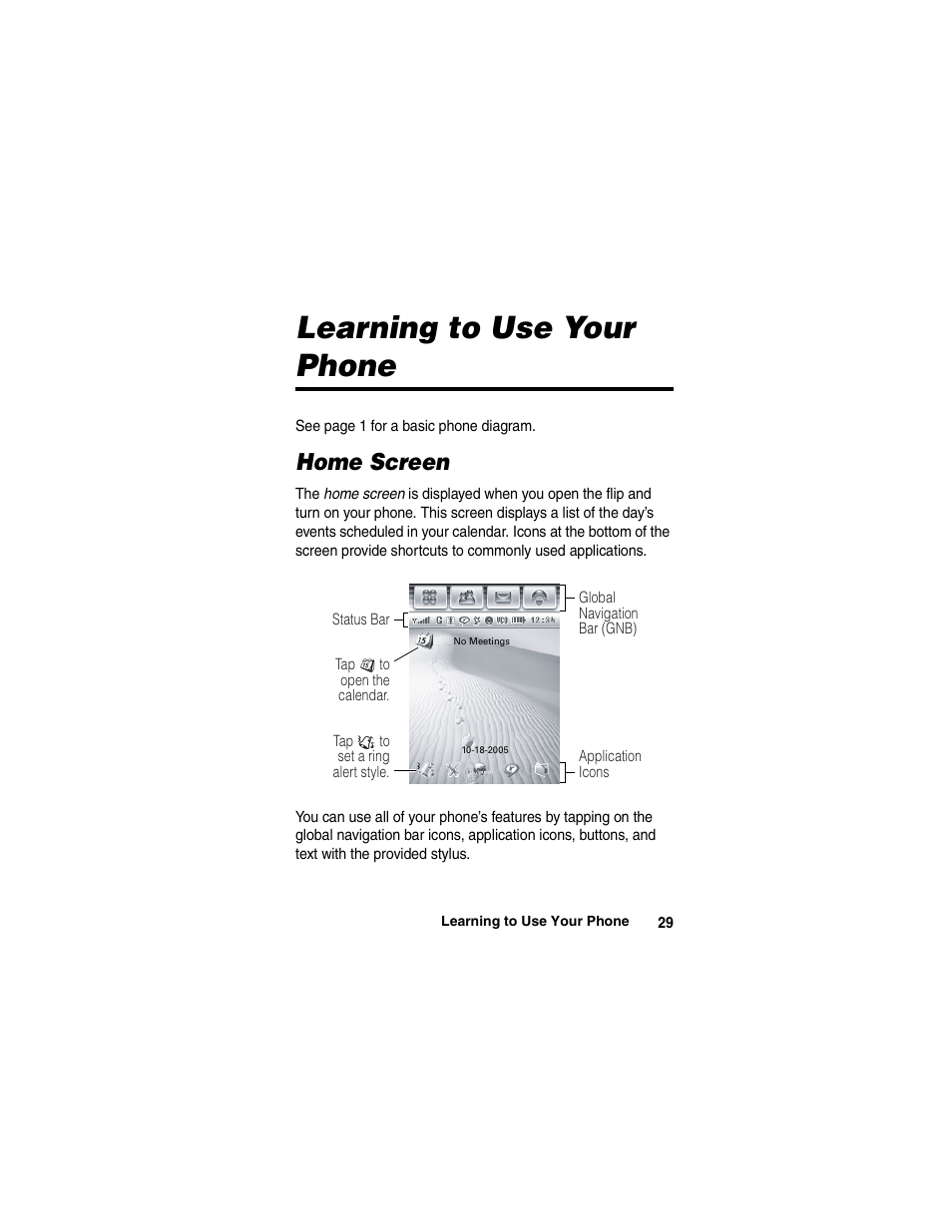 Learning to use your phone | Motorola A780 User Manual | Page 29 / 182