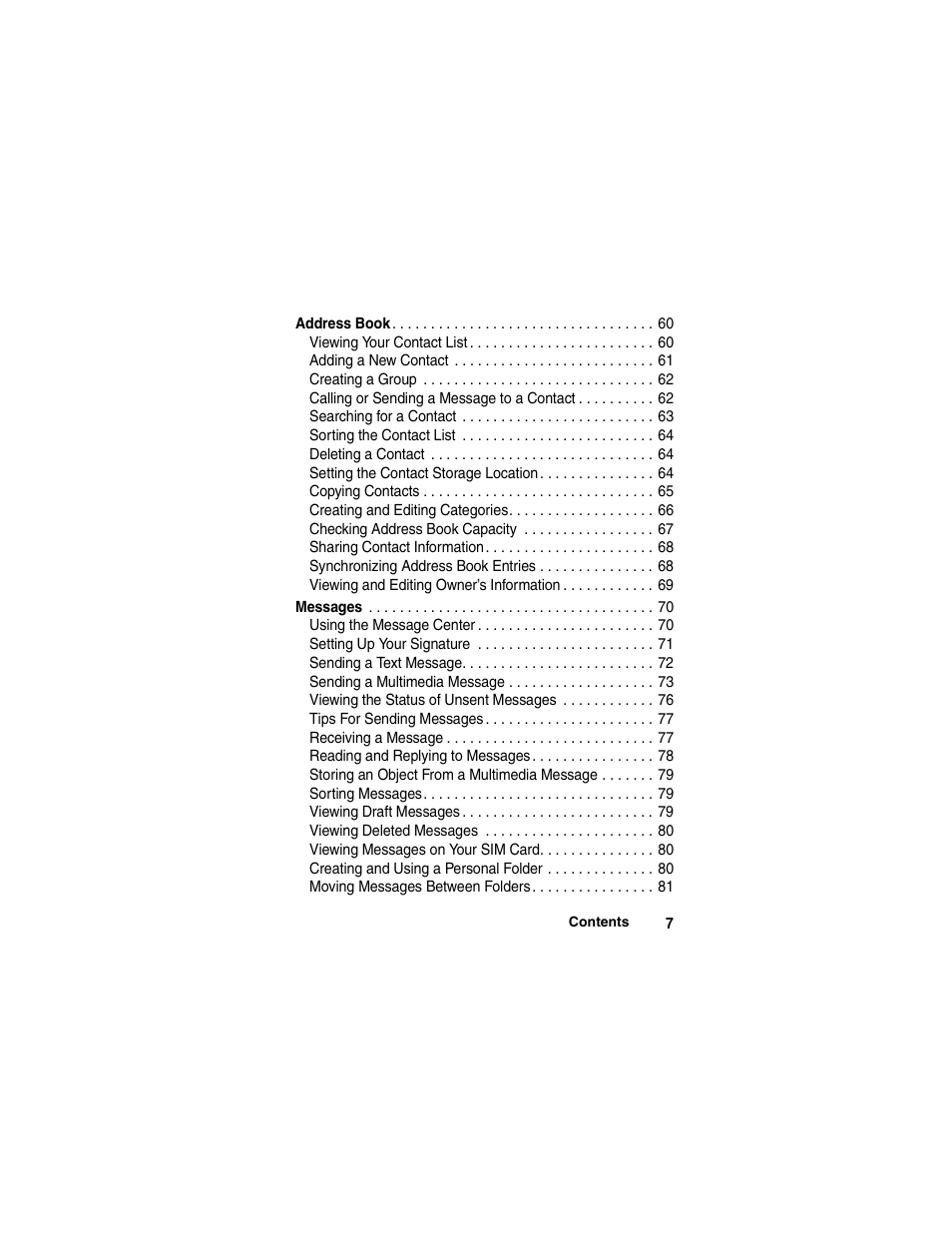 Motorola A780 User Manual | Page 7 / 182