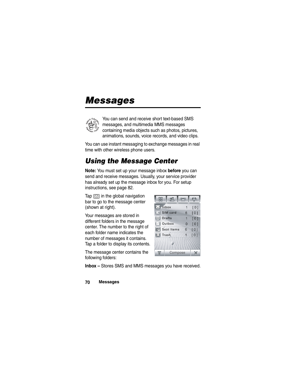 Messages | Motorola A780 User Manual | Page 70 / 182