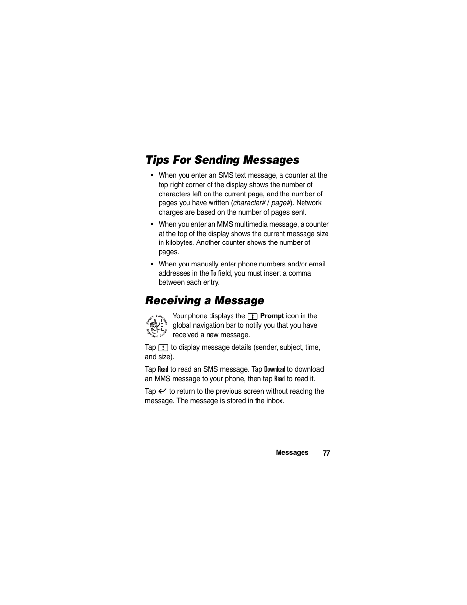 Motorola A780 User Manual | Page 77 / 182