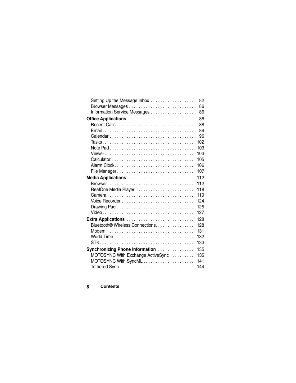 Motorola A780 User Manual | Page 8 / 182