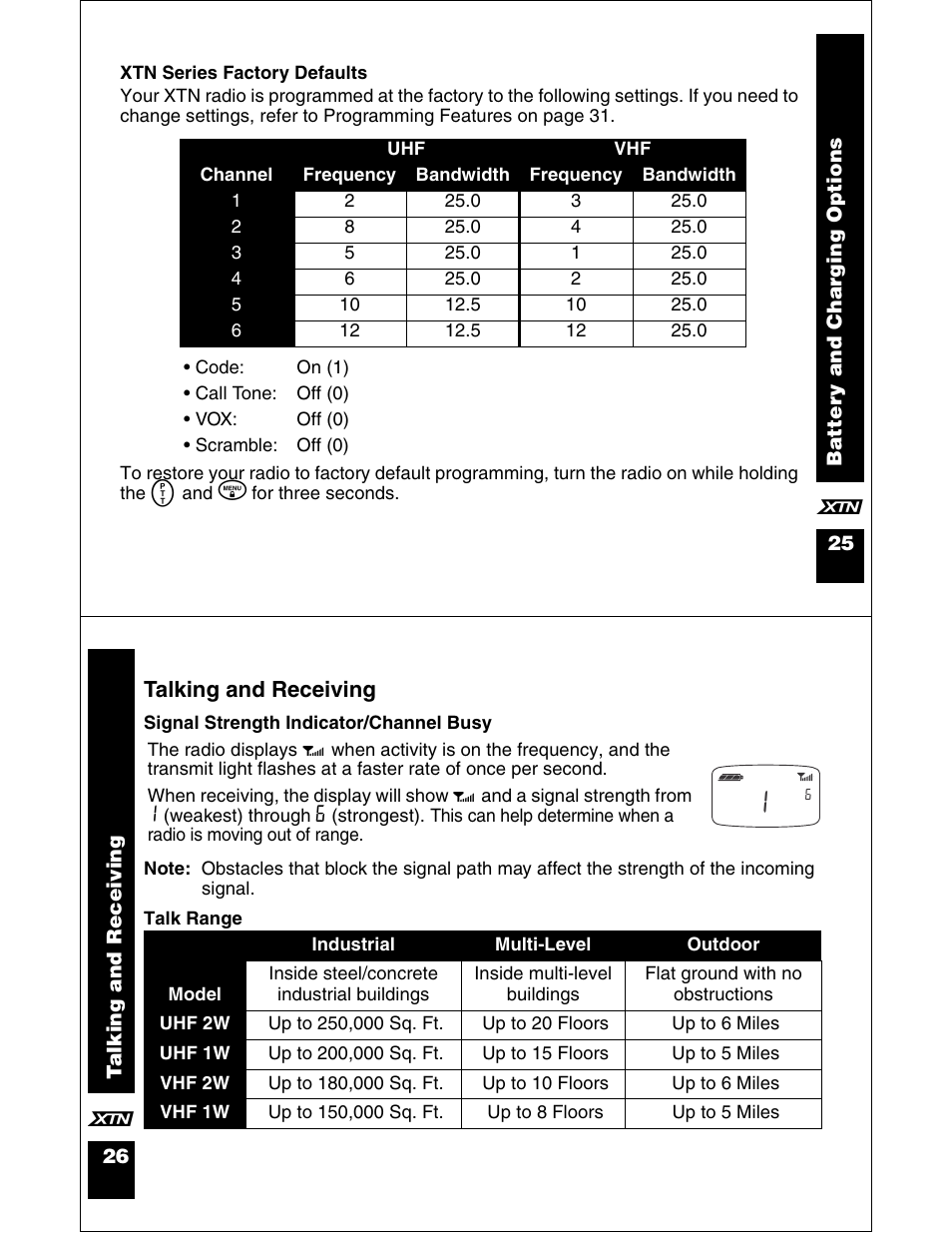 Talking and receiving | Motorola XU2100 User Manual | Page 14 / 35