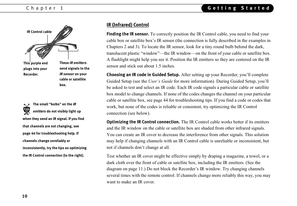 Ir (infrared) control | Motorola DVD User Manual | Page 15 / 65