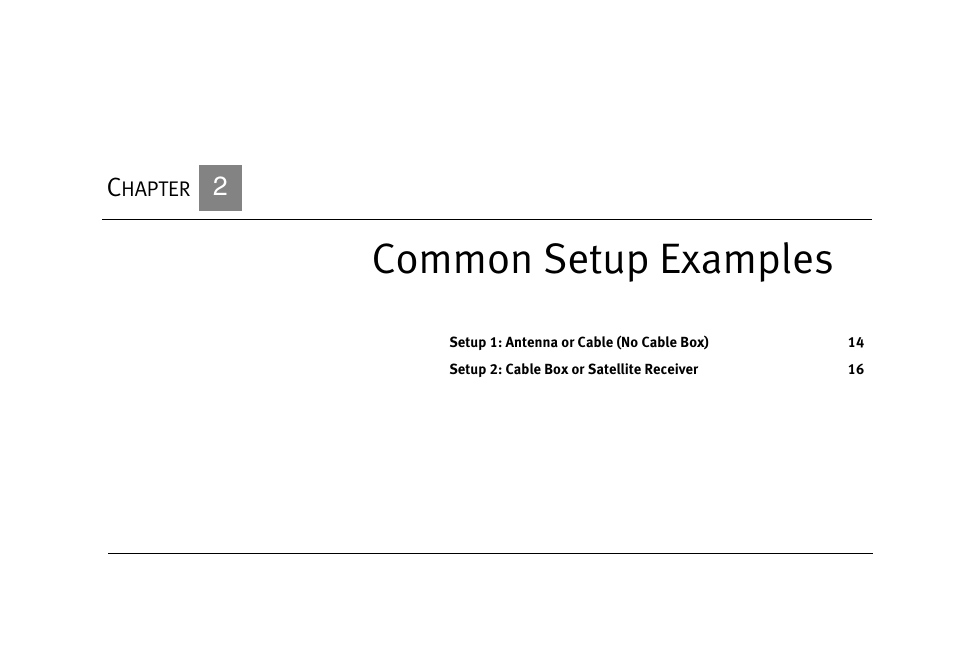 Common setup examples, Chapter 2: common setup examples | Motorola DVD User Manual | Page 18 / 65