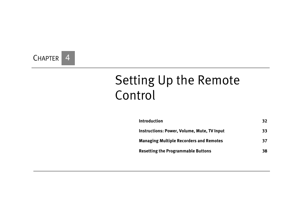 Setting up the remote control, Chapter 4: setting up the remote control | Motorola DVD User Manual | Page 36 / 65