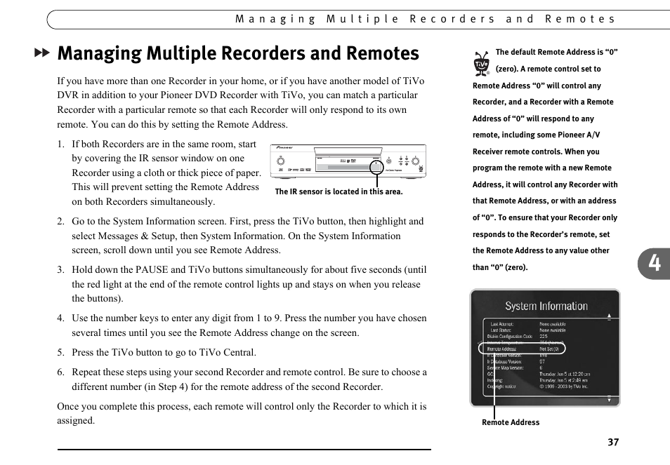 Managing multiple recorders and remotes | Motorola DVD User Manual | Page 42 / 65