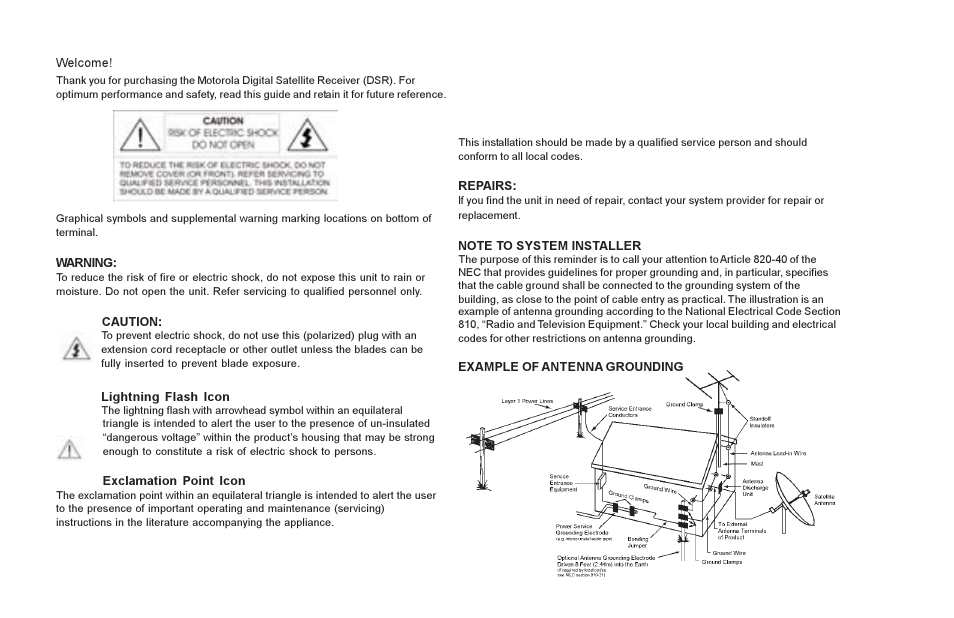 Motorola DSR500 User Manual | Page 2 / 28