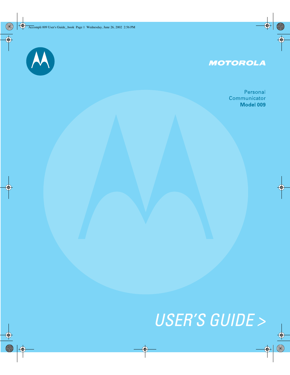 Motorola 009 User Manual | 190 pages