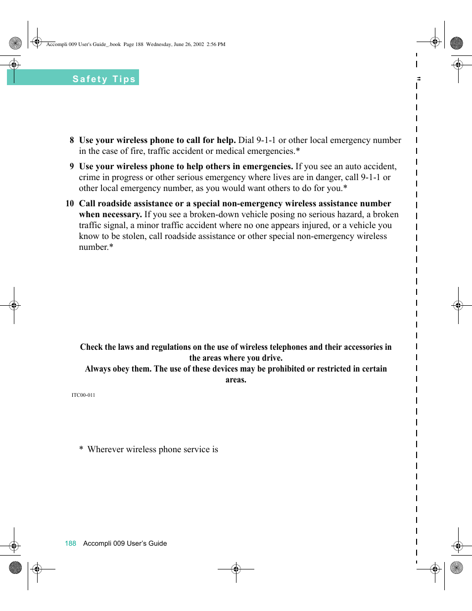 Motorola 009 User Manual | Page 188 / 190