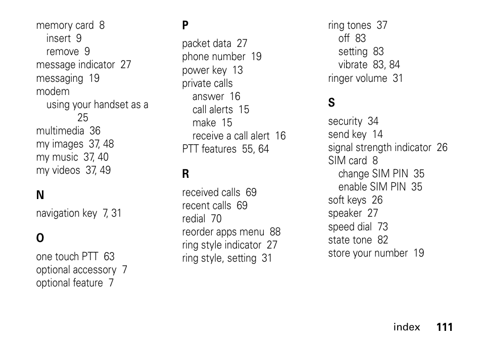 Motorola BRUTE I686 User Manual | Page 115 / 118