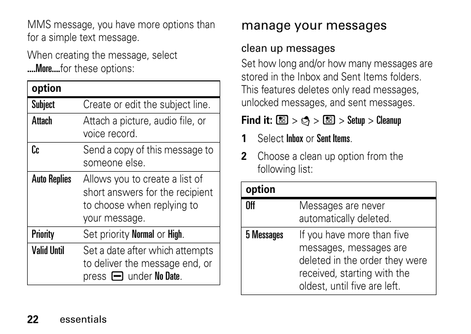 Manage your messages | Motorola BRUTE I686 User Manual | Page 26 / 118