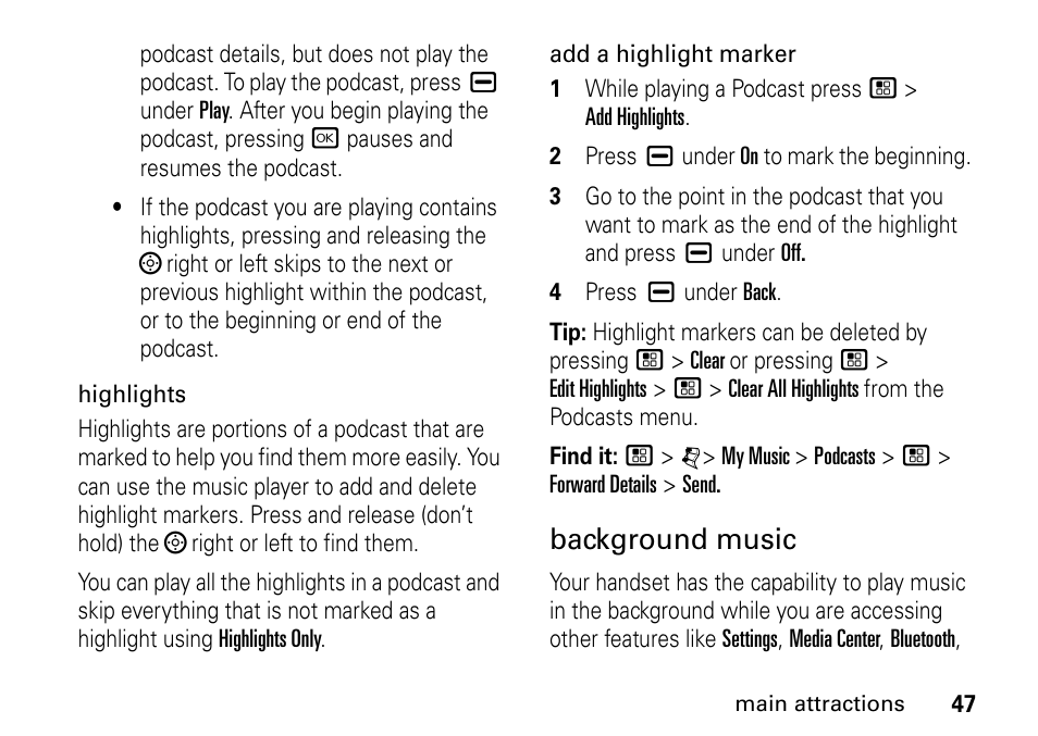 Background music | Motorola BRUTE I686 User Manual | Page 51 / 118