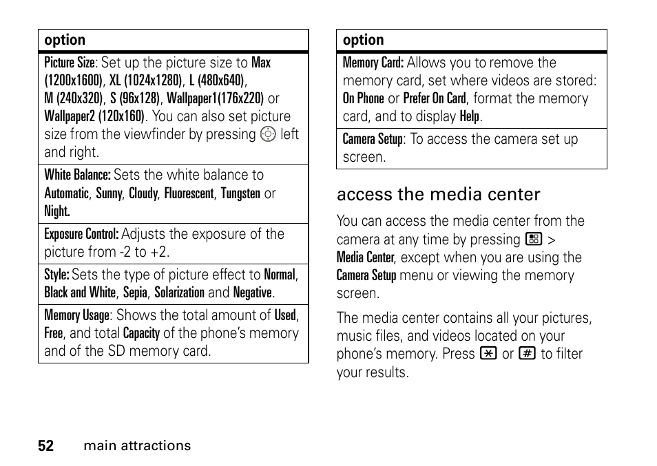 Access the media center | Motorola BRUTE I686 User Manual | Page 56 / 118