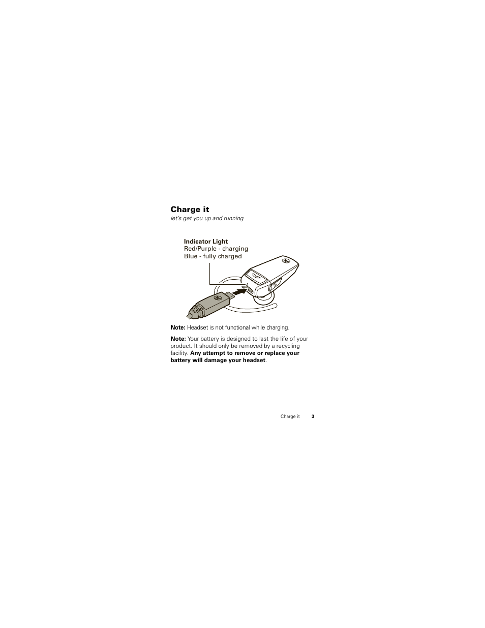 Charge it | Motorola HK201 User Manual | Page 5 / 84