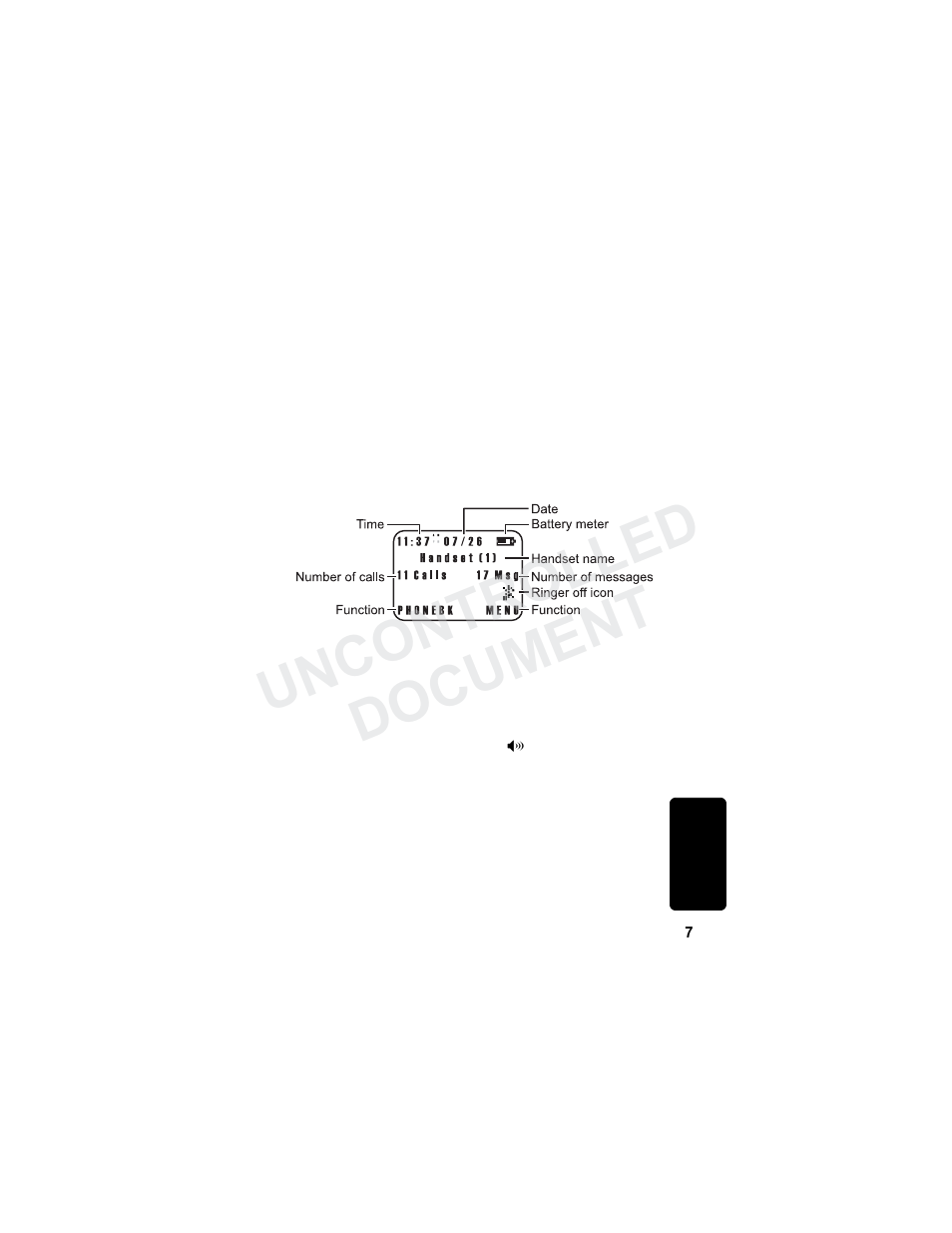 Using the phone, Using the phone display, Uncontrolled document | Motorola MD780 Series User Manual | Page 22 / 71