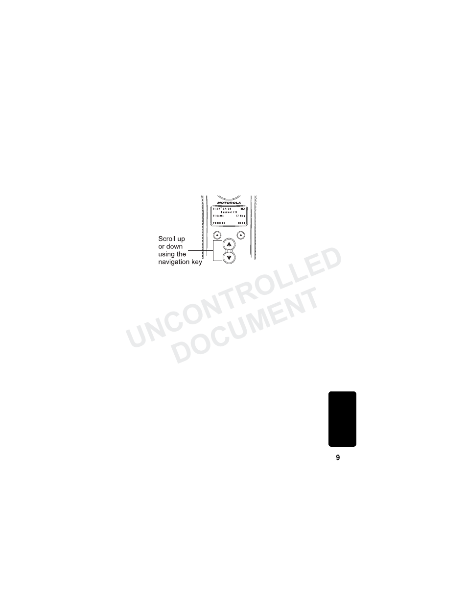 Using the navigation key, Uncontrolled document | Motorola MD780 Series User Manual | Page 24 / 71