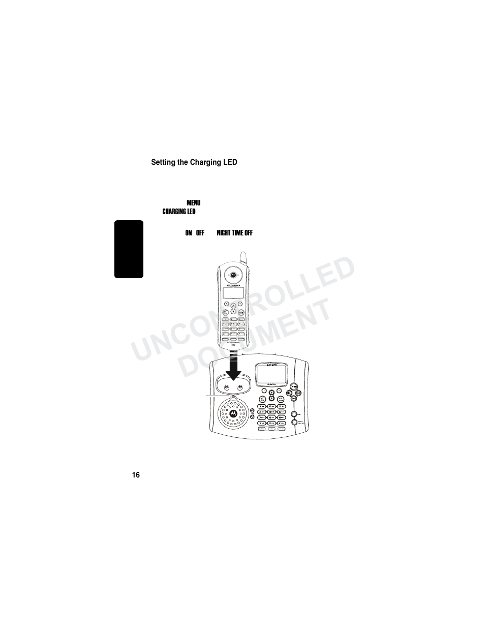 Setting the charging led, Uncontrolled document | Motorola MD780 Series User Manual | Page 31 / 71