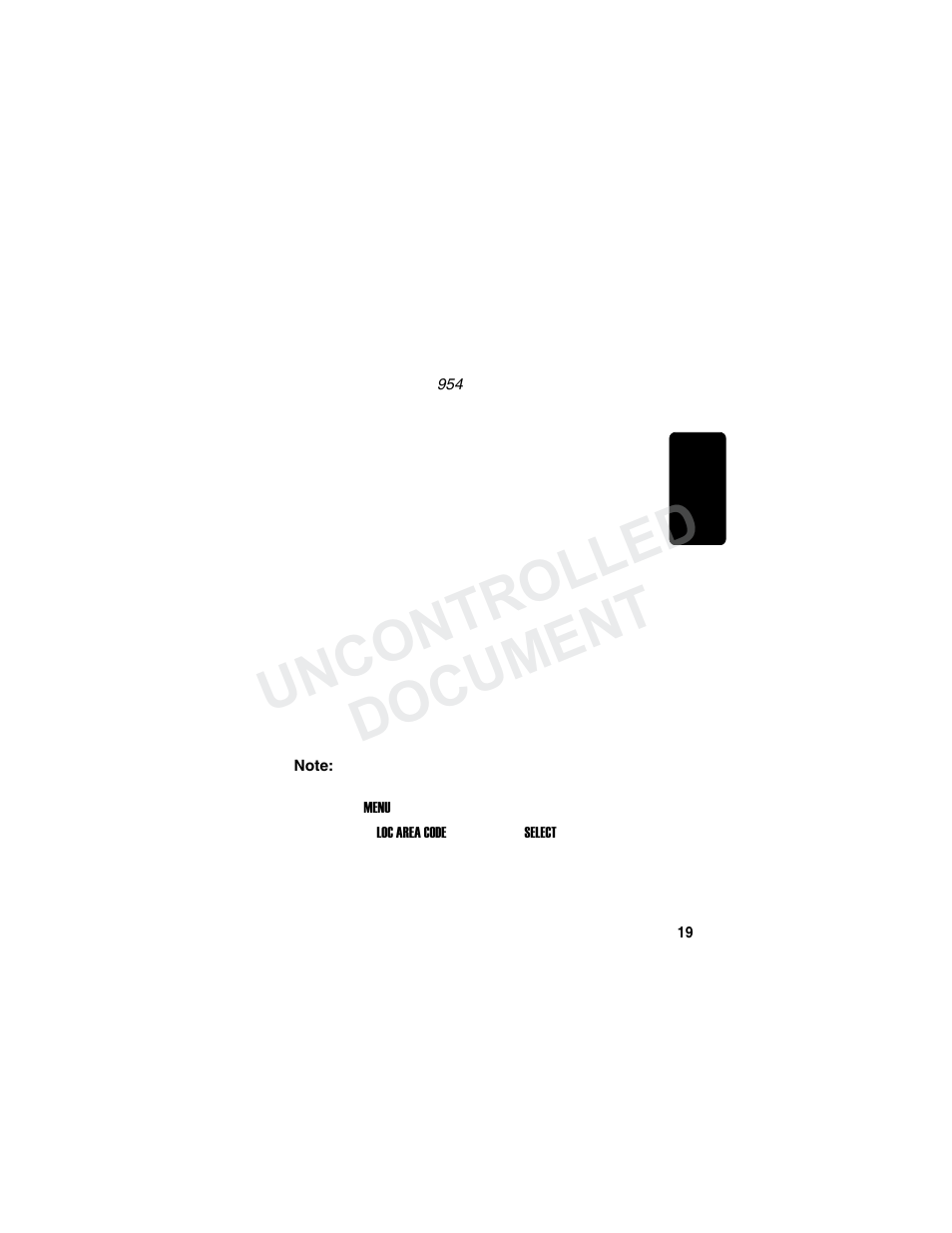 Storing area codes for caller id, Uncontrolled document | Motorola MD780 Series User Manual | Page 34 / 71