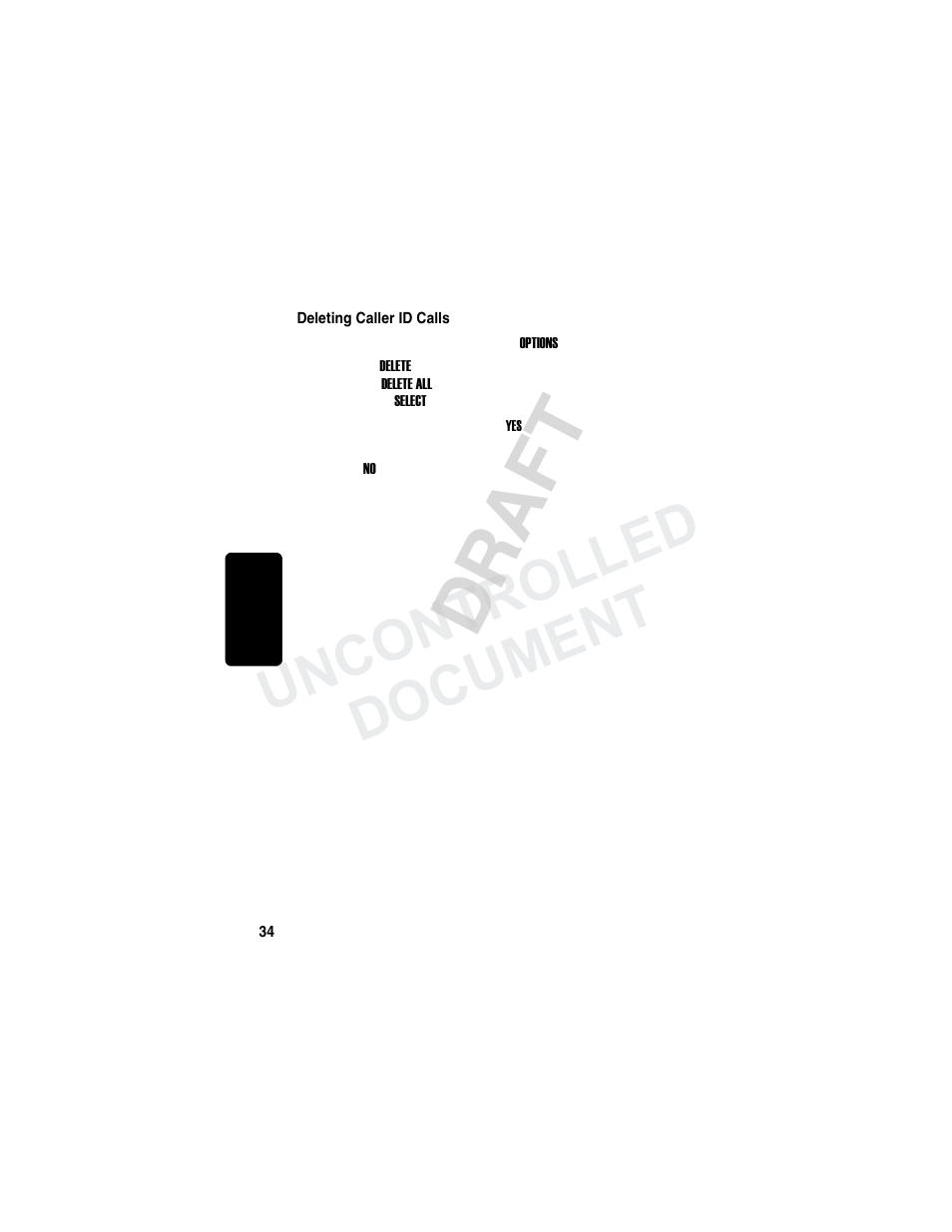 Deleting caller id calls, Uncontrolled, Re li d ra f t m | Uncontrolled document | Motorola MD780 Series User Manual | Page 49 / 71